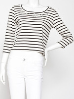 【riana】ビジューつきボーダープルオーバー