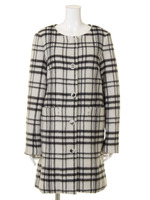 シャギーチェックノーカラーCT