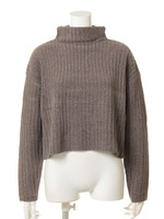 モールワイドリブタートルニット