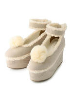 【LIZLISA】ファーポンスエードシューズ