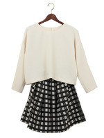 JCT 無地PO×ブロックジャガードスカート セットアップ