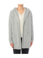 モヘア混ざっくり編みフードカーディガン