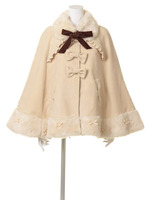 リボン装飾ポンチョコート