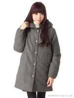 【FIDELITY×ROSE BUD】WOOL BIC COLLAR A-LINE DOWNCOAT