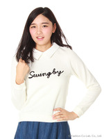 【R】モール刺繍ロゴトップス