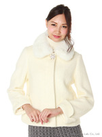 ラビットファーカラーショートコート