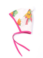 ローズブーケプリントぼん天付き帽子