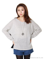 アクセ付きバックレースニットプルオーバー