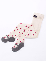 トロンプルイユジャガードドットタイツ