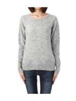 モヘヤ×羊毛クルーネックニット