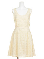 コットンレースバックリボンワンピース