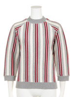 ボルドーストライプラグランTOP