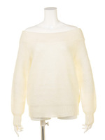 シンプルオフショルニット