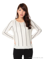 装飾ストライプニットPO