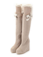 【LIZLISA】モコモコファーニーハイブーツ