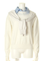 レイヤードシャツニットプルオーバー