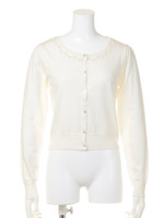 ビジューネックニットカーディガン