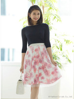 ぼかし花チュール重ねスカート