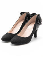 【vanitybeauty】生地コンビバックリボンパンプス