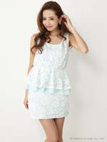 BigフラワーレースペプラムTOP