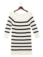 JCT RIB ラグラン ボーダーボートネックワンピース