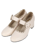 【F&A】スカラップ使いストラップパンプス