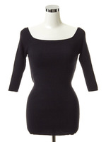 オフショルリブニット