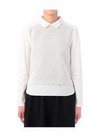 ツイード調レイヤードシャツ