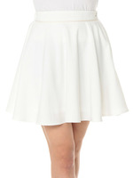 後ろリボン配色フレアスカート