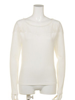 【Agneau7】レース切替えリブカットソー