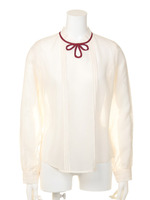 【F&A】パイピング涙あき長袖プルオーバーブラウス