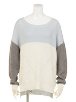 バイカラーパステルニットTOPS