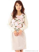 フラワーパフスリーブワンピース