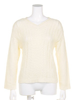 ルーズケーブルVネックニットP／O