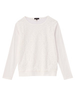 [S]フロントレースクルーネックカットソー