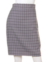 【2ndline】チェック柄裏地付き布帛タイトスカート