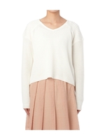 編み地MIXクロップドニット