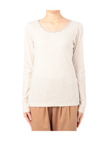 無地ビジューつきカットソープルオーバー