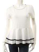 【ECURY】バイカラーペプラムチュニック