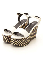 オプアートウェッジサンダル