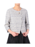 ノーカラーツイードビジュージャケット