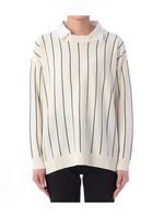 フェイクレイヤードストライプニット