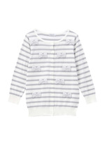 リボン使いボーダーニットカーディガン