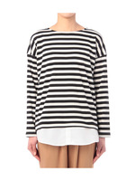 裾レイヤード風ボーダーカットソー