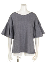 【Omekashi】インレイフレア袖プルオーバー