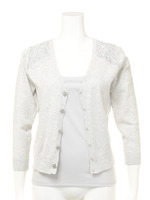 キャミ付型レースVカーデ