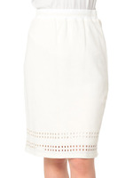 裾スクエア刺繍タイトスカート