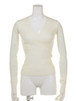 2WAYカシュクールリブニットTOPS/オフホワイト