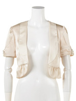 Apuweiser Luxe 袖ビジューショールカラーボレロ/ベージュ