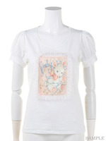 Baby BunnyプリントパフTee/白